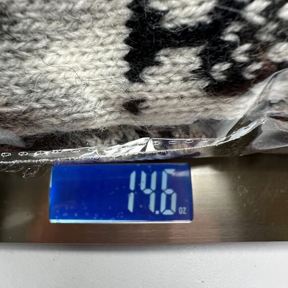 Alpaca Fina Sweater Womens Small Gray Fair Isle Hooded Natural Peru Artisan Boho - Picture 10 of 12